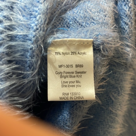 Eyelash Baby Blue Thick Show‎ me your Mumu Women Sz XXL Cozy Forever Sweater L/S - Picture 6 of 15